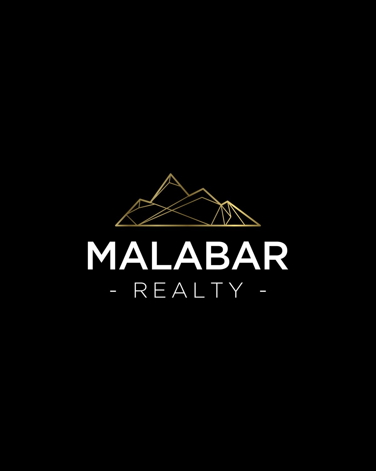 Logo Malabar Realty en dorado sobre negro